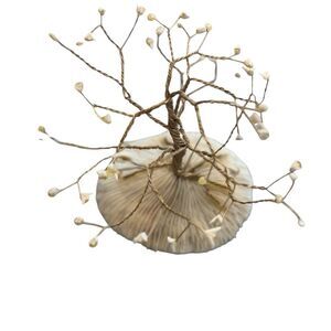 Vintage Shell Art Tree Sculpture Signed Charles Coffman Martinez GA Coastal